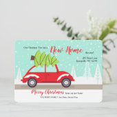 Brengen van de boom naar huis Verplaatst Vakantie Feestdagenkaart (Staand voorkant)