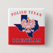 Brenham Pools Texan Vierkante Button 5,1 Cm (Voorkant)