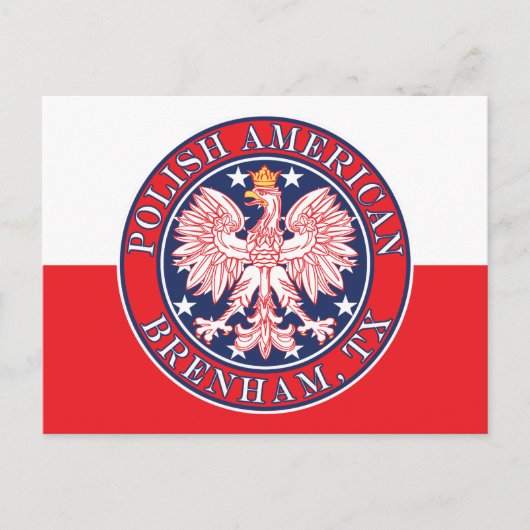 Brenham Texas Poolse Amerikaanse adelaar Briefkaart (Voorkant)