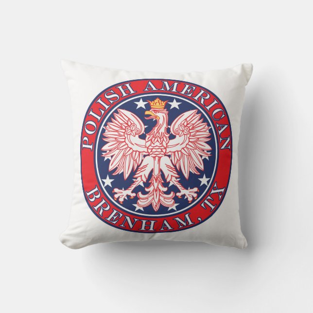 Brenham Texas Poolse Amerikaanse adelaar Kussen (Voorkant)