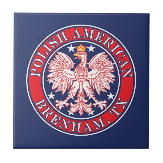 Brenham Texas Poolse Amerikaanse adelaar Tegeltje (Voorkant)