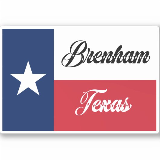 Brenham TX-vlag Sticker (Voorkant)