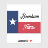 Brenham TX-vlag Sticker (Vel)