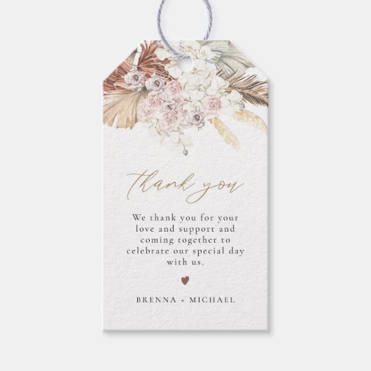 BRENNA Bohemian Dry Palm Earth Tone Cadeaulabel (Voorkant)