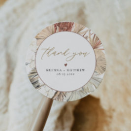 BRENNA Bohemian Terracotta Dry Palm Boho Round Ronde Sticker