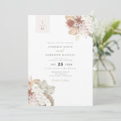 BRENNA Bohemian Tropical Palm Earth Tone Weddensch Kaart (Staand voorkant)