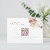 BRENNA Bohemian Tropical Palm QR Code Weddenschap Kaart (Staand voorkant)