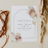 BRENNA Boho Arch Terracotta Palm Save the Date Kaart
