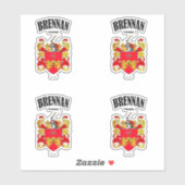 Brennan Crest Iers Vertaling & Betekenis (x4) Sticker (Vel)