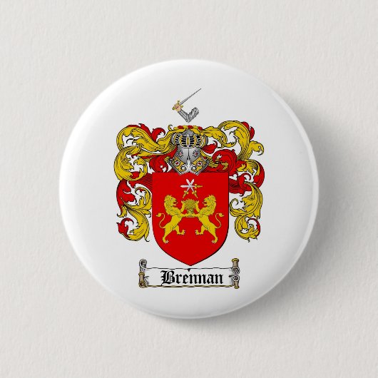 BRENNAN FAMILIE CREST - BRENNAANSE WAPENKAT RONDE BUTTON 5,7 CM (Voorkant)