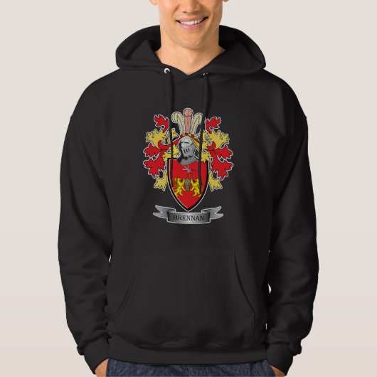 Brennan Family Crest Coat of Arms Hoodie (Voorkant)