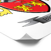 Brennan Family Crest Coat of Arms Poster (Hoek)