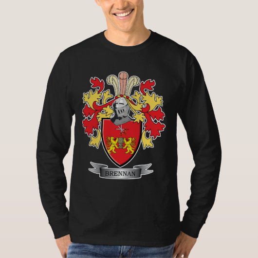 Brennan Family Crest Coat of Arms T-shirt (Voorkant)