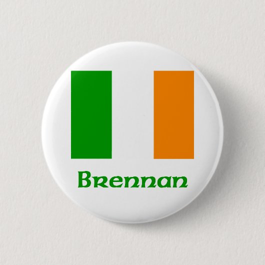 Brennan Irish Flag Ronde Button 5,7 Cm (Voorkant)