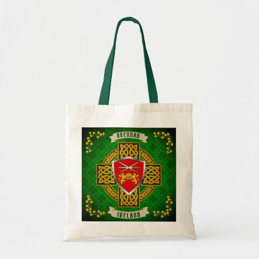 Brennan Irish Shield & Celtic Cross op maat Tote Bag