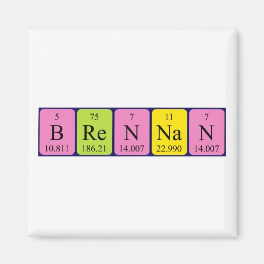 Brennan periodiek table name magnet (Voorkant)