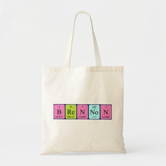 Brennon periodieke table name canvas tas (Voorkant)