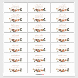 Brent Oranje Floral Wreatest Address Sticker