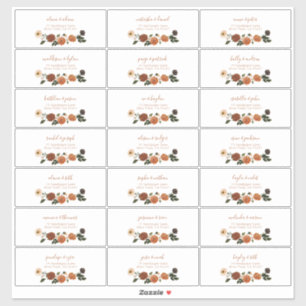 Brent Oranje Floral Wreatest Address Sticker