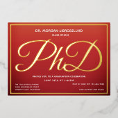 Brent Oranje Gold PhD-Afstuderen Folie Uitnodiging (Voorkant)