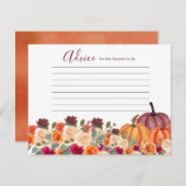 Brent Oranje pomkin Rustic Floral Advice Kaart (Voorkant / Achterkant)