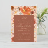 Brent Oranje Terracotta Cream Monogram Floral Kaart (Staand voorkant)