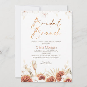 Brent Sinaasappel Boho Bridal Brunch Vrijgezellenf Kaart
