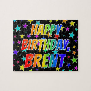 "BRENT" voornaam, geun "HAPPY BIRTHDAY" Legpuzzel