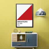 Brentford Bee Rood en Wit - Volledige breedte Perfect Poster