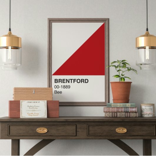 Brentford Bee Rood en Wit - Volledige breedte Perfect Poster