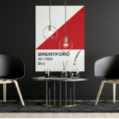 Brentford Bee Rood en Wit - Volledige breedte Perfect Poster