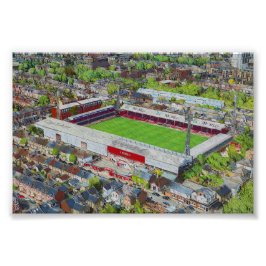Brentford FC Griffin Park Stadium Aerial Art Foto Afdruk