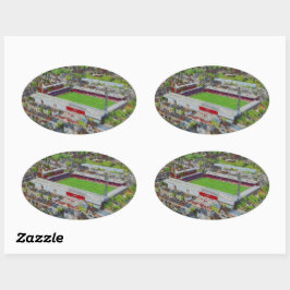Brentford FC Griffin Park Stadium Aerial Art Ovale Sticker