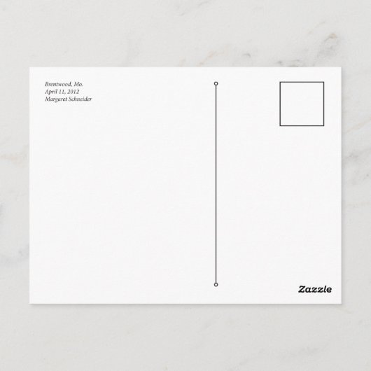 Brentwood bomen en glas briefkaart (Achterkant)