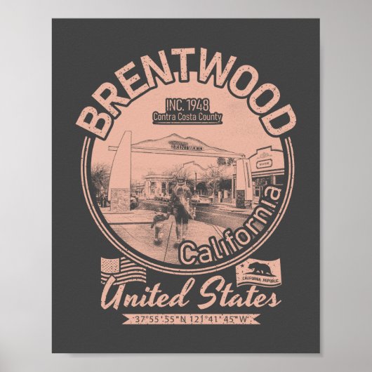 BRENTWOOD CALIFORNIA - STAD BRENTWOOD CA POSTER (Voorkant)