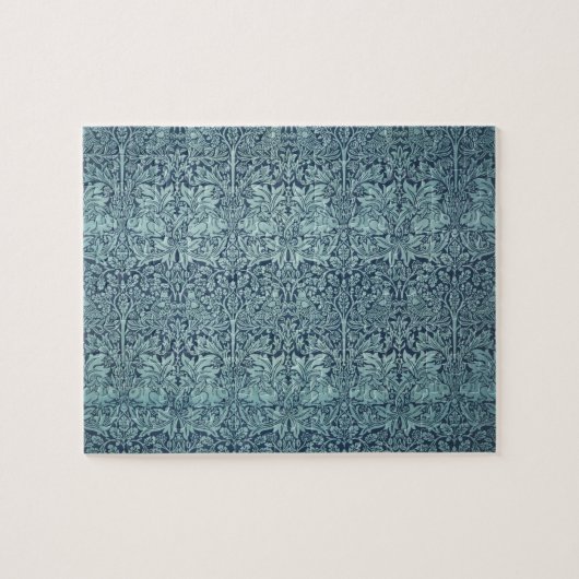 Brer Rabbit van William Morris Blauw Textielpatroo Legpuzzel (Horizontaal)