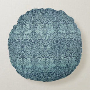 Brer Rabbit van William Morris Blauw Textielpatroo Rond Kussen
