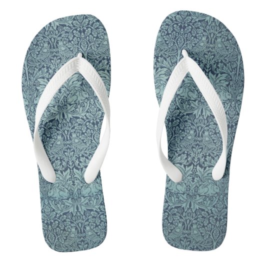 Brer Rabbit van William Morris Blauw Textielpatroo Teenslippers (Voetbed)