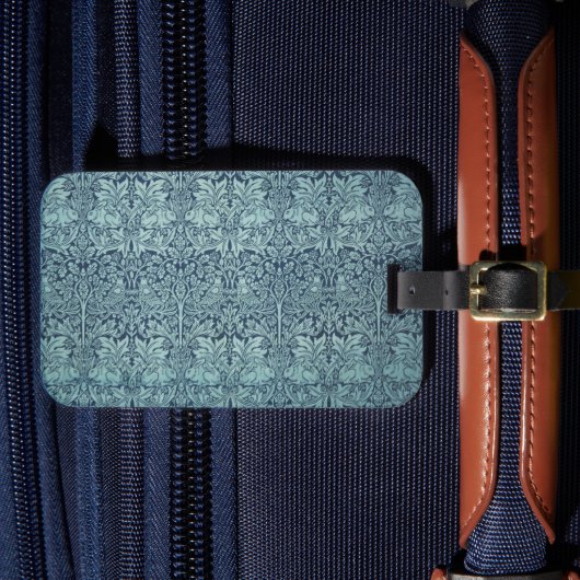 Brer Rabbit van William Morris Blue Textile Patter Bagagelabel (Voorkant Insitu 4)