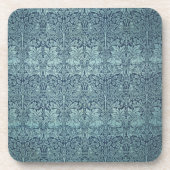 Brer Rabbit van William Morris Blue Textile Patter Bier Onderzetter (Voorkant)