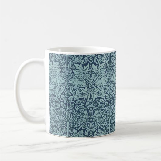 Brer Rabbit van William Morris Blue Textile Patter Koffiemok (Links)