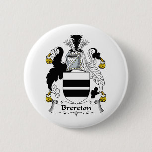 Brereton Family Crest Ronde Button 5,7 Cm
