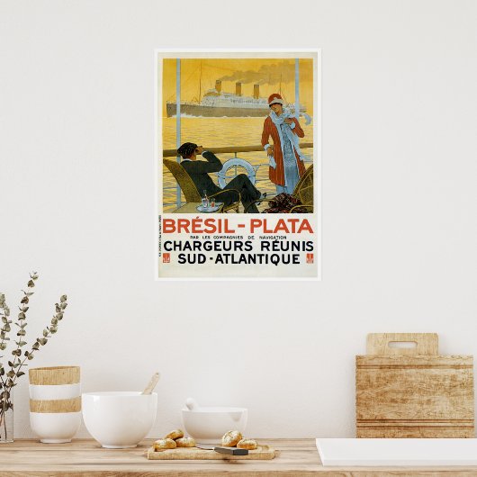 Bresil Brazilië - Plata Ship Advertisement Poster (Keuken)
