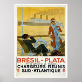 Bresil Brazilië - Plata Ship Advertisement Poster (Voorkant)