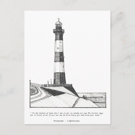 Breskens Lighthouse Netherlands Illustratie Briefkaart (Voorkant)