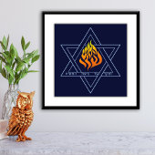 Breslov My Fire HaAIsh Sheli Flame Star Foto Afdruk