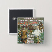 Brest á Londenaren 18 uur Vierkante Button 5,1 Cm (Voorkant /achterkant)