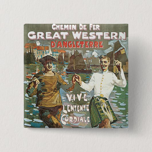 Brest á Londenaren 18 uur Vierkante Button 5,1 Cm (Voorkant)