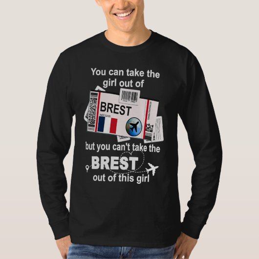 Brest Boarding Pass Brest Girl Brest T-shirt (Voorkant)