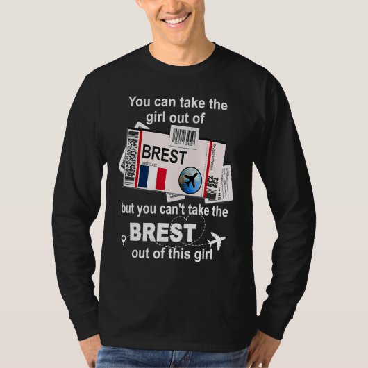 Brest Boarding Pass  Brest Girl  Brest T-shirt (Voorkant)